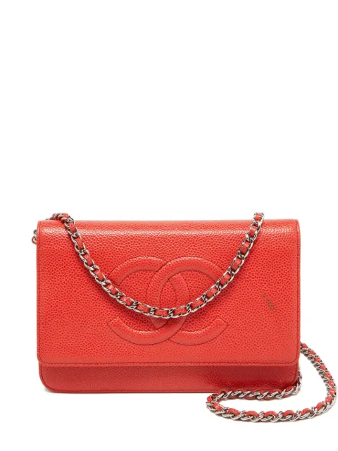 CHANEL Pre-Owned Wallet On Chain shoulder bag Orange 1082282