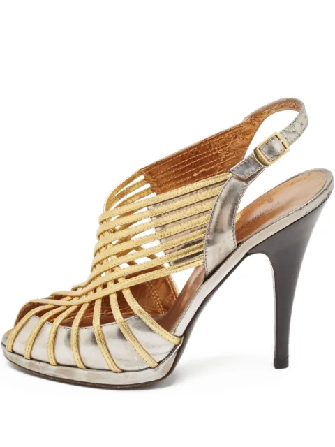 Roberto Cavalli Vintage 120mm metallic heeled sandals Gold 1082681