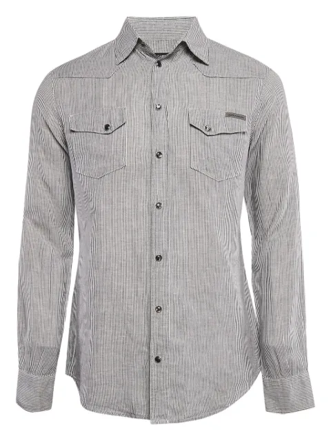 Dolce & Gabbana Pre-Owned striped pocketed shirt Grey 1086261