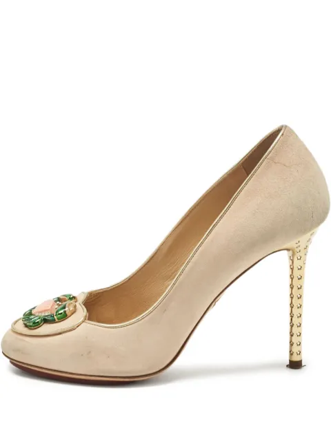Charlotte Olympia pre-owned 110mm embellished stiletto pumps Neutrals 1045189