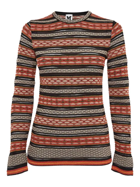 Missoni Pre-Owned striped crew-neck top Orange 1020331