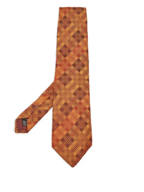 Ferragamo Pre-Owned patterned-jacquard silk tie Brown 1105729