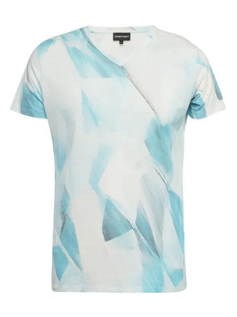 Emporio Armani Pre-Owned abstract-print T-shirt Blue 1091661