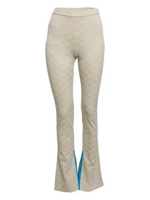 Off-White Pre-Owned monogram flared trousers Neutrals 1086171