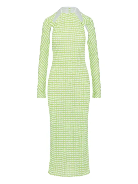 Jacquemus Pre-Owned checked dress Green 1046408