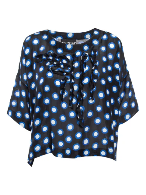 Moschino Pre-Owned polka dot-print ruffled blouse Black 1043265