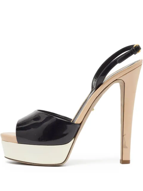 Sergio Rossi Vintage Pre-owned 150mm platform peep-toe pumps Black 990900
