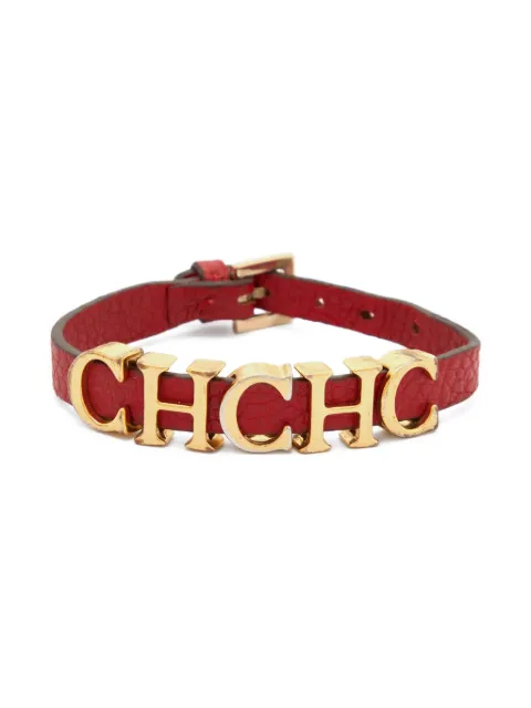 Carolina Herrera Vintage pre-owned logo leather bracelet Gold 846064