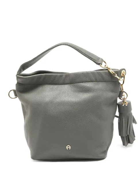 Aigner Vintage pre-owned tassel-detail leather tote bag Grey 962623