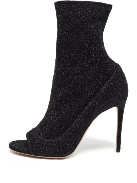 Aquazzura 110mm glitter-detailing boots Black 961384