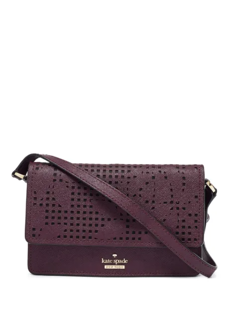 Kate Spade pre-owned Arielle perforated leather cross body bag Red 993090