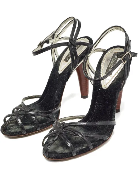 Dolce & Gabbana Pre-Owned 100mm patent-leather sandals Black 983778