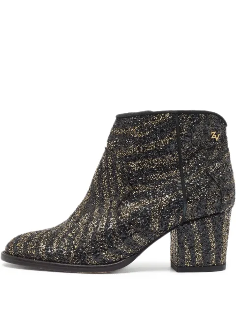 Zadig&Voltaire glitter-embellished block-heel ankle boots Black 997879