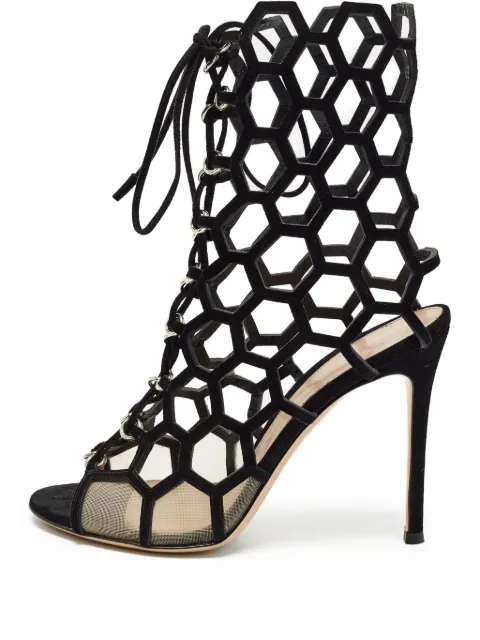Gianvito Rossi pre-owned 100mm cut-out sandals Black 951892