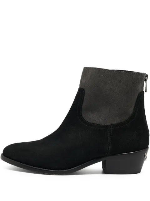 Zadig&Voltaire 2024 pre-owned suede zip ankle boots Black 900464