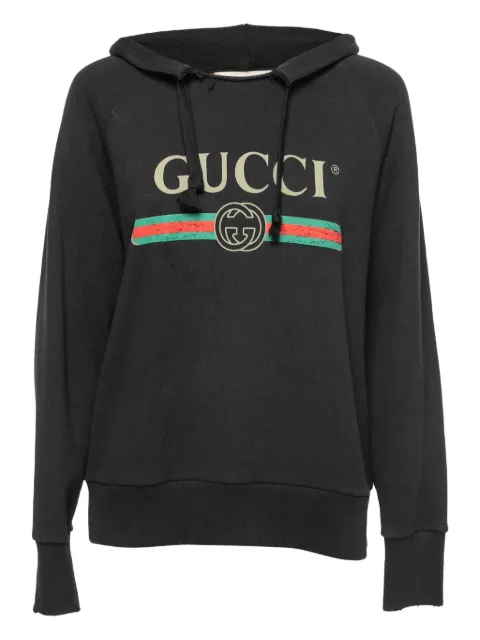 Gucci Pre-Owned embroidered hoodie Black 757020