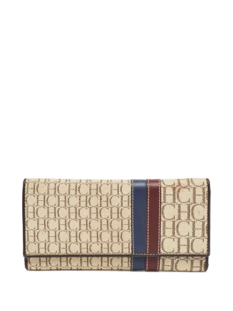 Carolina Herrera Vintage monogram-pattern wallet Neutrals 1104256