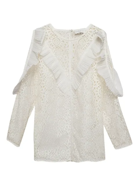 SANDRO pre-owned ruffled broderie-anglaise blouse White 999984
