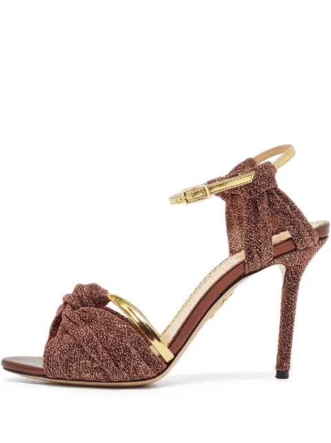 Charlotte Olympia pre-owned 100mm twisted lurex sandals Brown 1105697