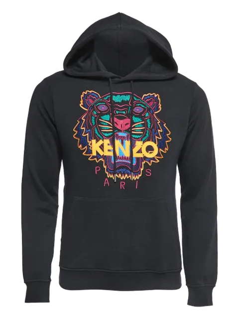 Kenzo Pre-Owned tiger-embroidered hoodie Black 841197