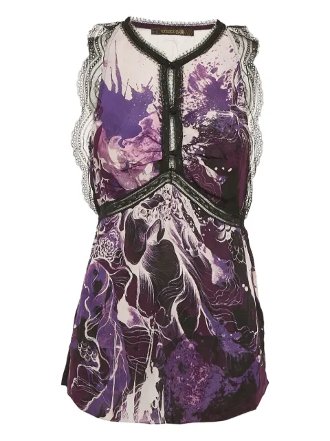 Roberto Cavalli Vintage 2023 printed silk blouse Purple 1108622