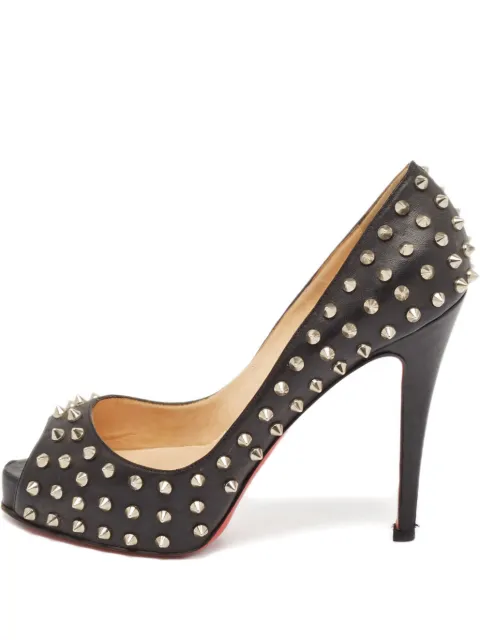 Christian Louboutin Pre-Owned studded peep-toe pumps Black 1102762