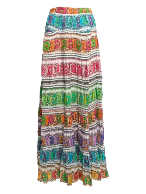 Roberto Cavalli Vintage printed pleated skirt Orange 646577