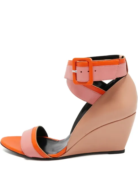 Pierre Hardy pre-owned 75mm Alpha wedge-heel colour-block sandals Neutrals 1130051