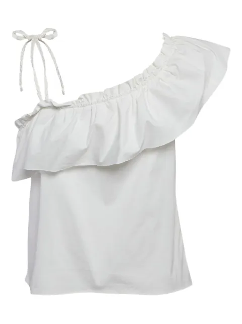 Valentino Garavani Pre-Owned ruffled one-shoulder top White 1118039