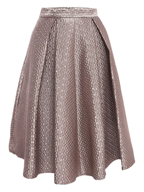 Self-Portrait pre-owned pleated metallic midi skirt Pink 982890