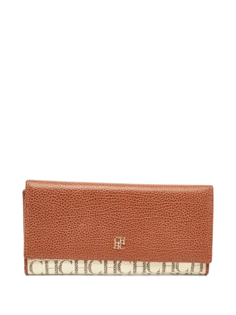 Carolina Herrera Vintage pre-owned monogram leather continental wallet Brown 1104253