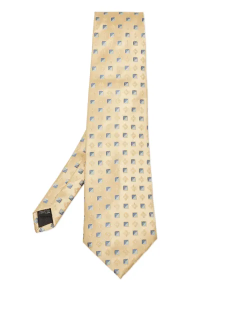 BOSS geometric-pattern silk tie Yellow 1106061