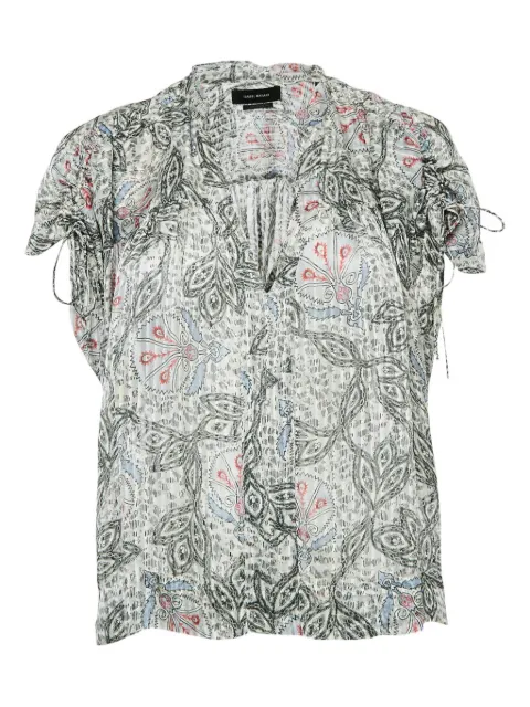 Isabel Marant Vintage paisley-print silk blouse Black 1103677