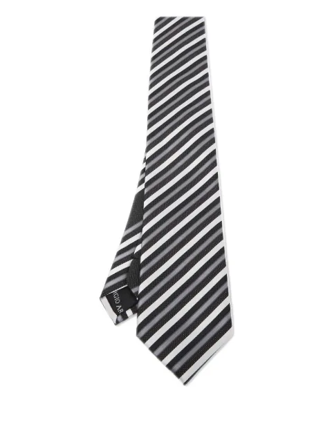 Giorgio Armani Pre-Owned striped silk tie Black 1113036