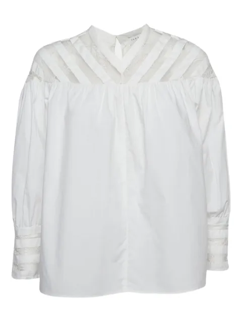 SANDRO pre-owned lace-trim blouse White 1079823