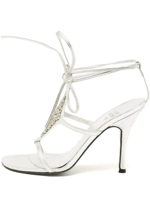 Stuart Weitzman 95mm rhinestone-embellished ankle-strap sandals Silver 1077532
