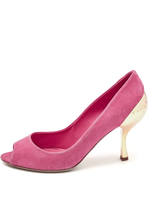 Sergio Rossi Vintage Pre-owned 85mm peep-toe suede pumps Pink 1079704