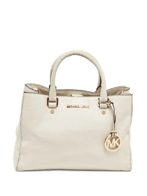 Michael Kors Vintage grained-leather tote bag White 1009590