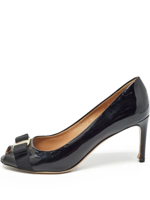 Ferragamo Pre-Owned 80mm Vara Bow pumps Black 980503