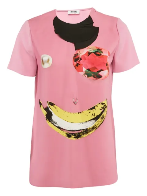 Moschino Pre-Owned graphic-print short-sleeve t-shirt Pink 1119439