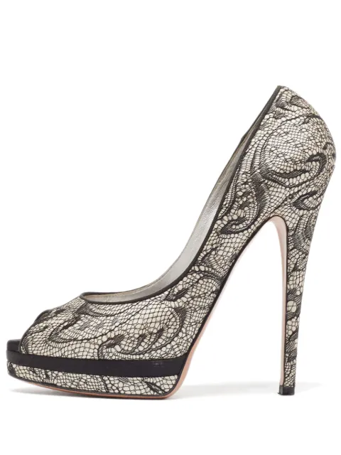 Casadei Vintage 2024 145mm platform pumps Grey 970599