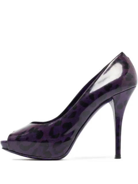 Dolce & Gabbana Pre-Owned 120mm leopard-print pumps Purple 951796