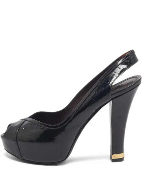 Louis Vuitton Pre-Owned 125mm leather heeled pumps Black 1116980