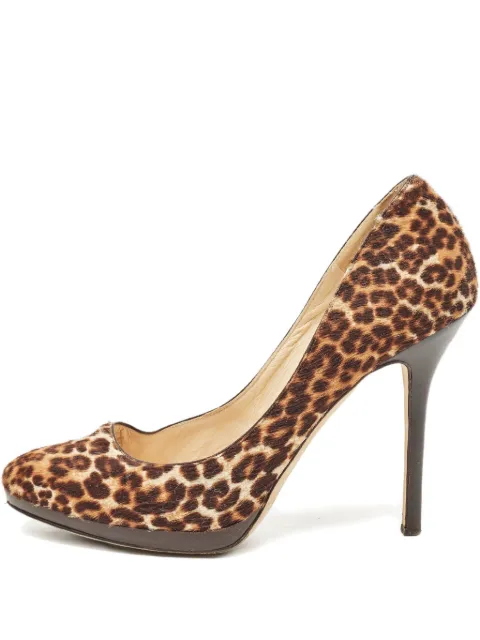 Jimmy Choo Pre-Owned 100mm leopard-print pumps Brown 1103105