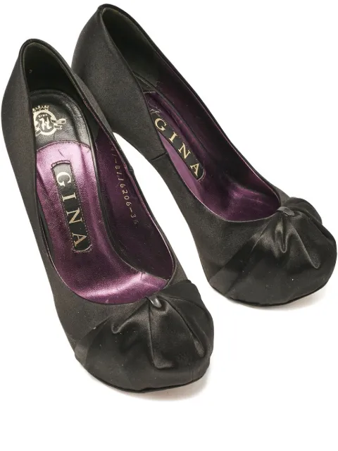 Gina 125mm satin platform pumps Black 1124045
