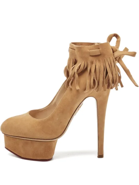 Charlotte Olympia 140mm suede heeled pumps Neutrals 1110708
