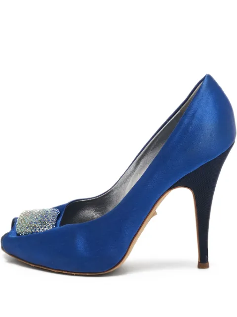 Giuseppe Zanotti Vintage pre-owned 110mm satin peep-toe pumps Blue 1102147