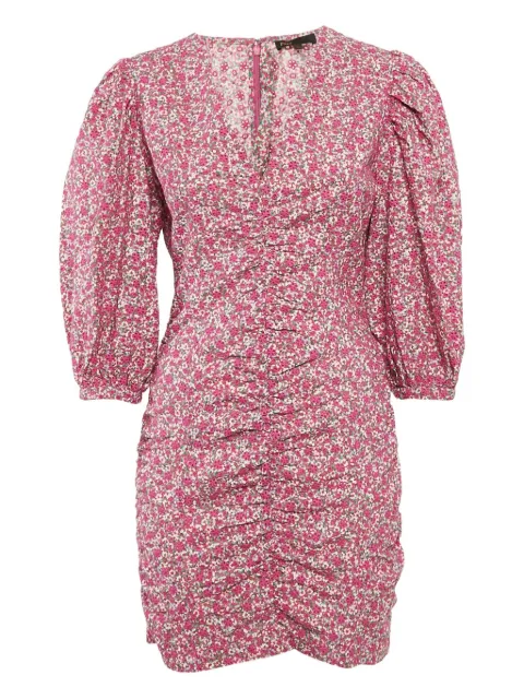 Maje puff-sleeves floral dress Pink 1121021