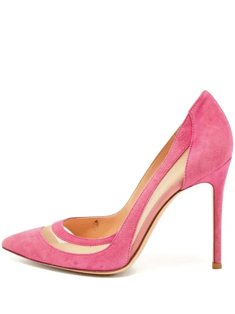 Gianvito Rossi pre-owned 100mm suede-panelled pumps Pink 1116025