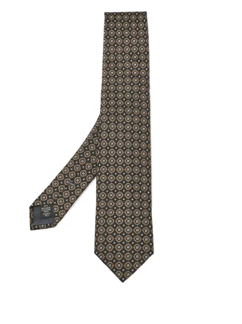 Ermenegildo Zegna Vintage patterned silk tie Black 1079380